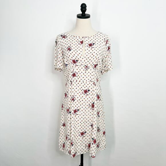 NWT Modcloth The Keyhole Story Dress Cream Floral Preppy Business Twee Size 8 - Picture 12 of 12